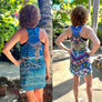 Racerback Tank Dress Tropical Pattern