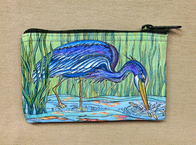Heron in the Marsh Coin Bag
