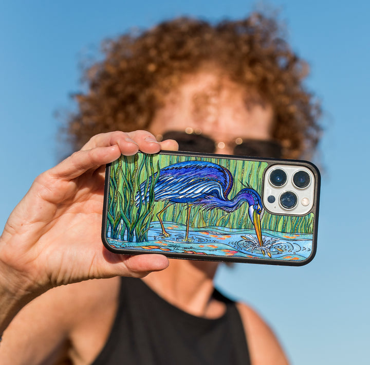 Heron in the Marsh iPhone Case