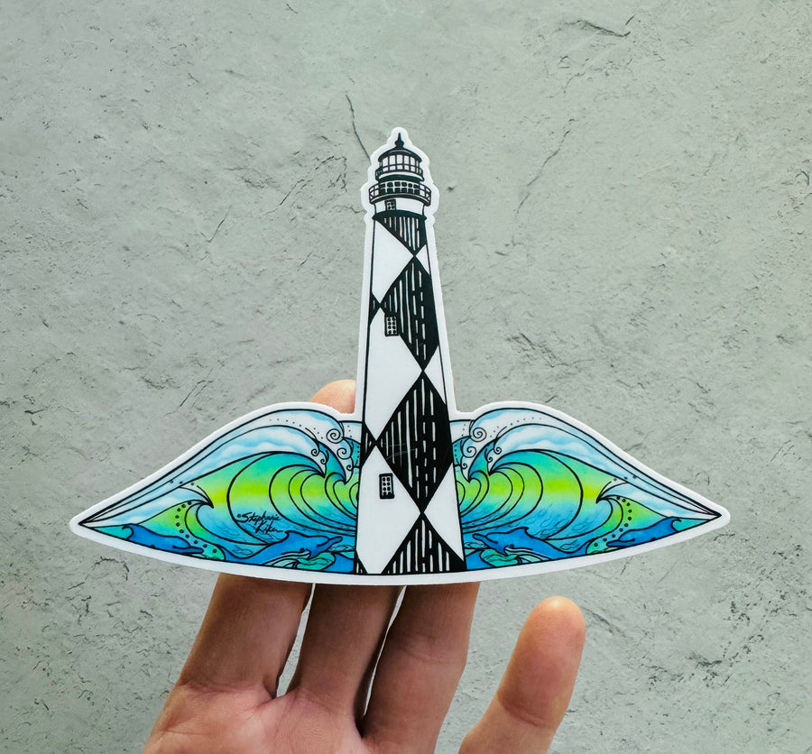 Cape Lookout Lighthouse Cutout Sticker