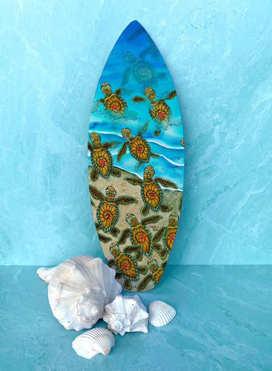 Ocean Bound Turtles Surfboard Wall Art – Stephanie Kiker Designs