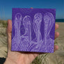 Purple Pelican Party Ceramic Tile