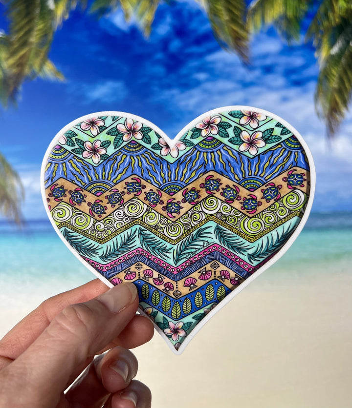 Island Love Heart Sticker