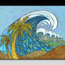 Palm Trees and Waves Ceramic Tile