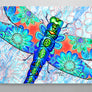 Dragonfly Flowers Aluminum Wall Art