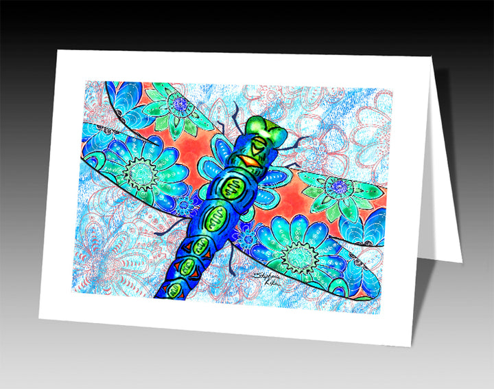 Dragonfly Flowers Notecard