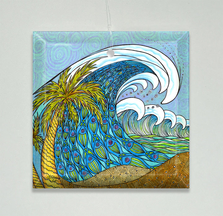 Palm Trees and Waves Ornament/Suncatcher