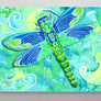 Green Dragonfly Aluminum Wall Art