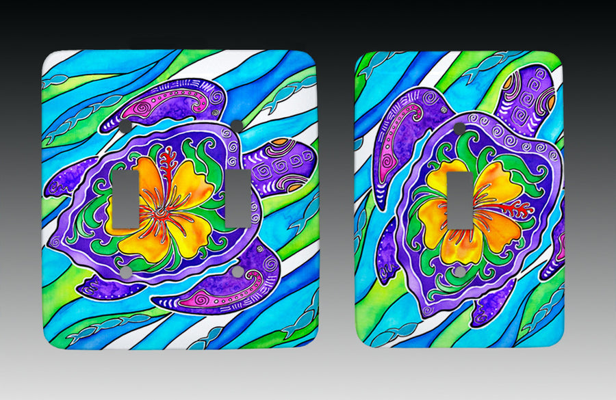 Hibiscus Turtle Light Switch Cover