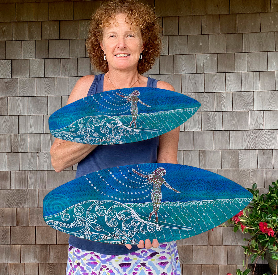 Lady Slider Surfboard Wall Art