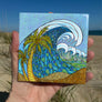 Palm Trees and Waves Ceramic Tile