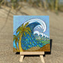 Palm Trees and Waves Ceramic Tile