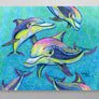 Rainbow Dolphin Aluminum Wall Art