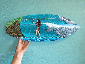 Surfer Girl Surfboard Wall Art
