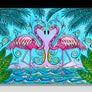 Flamingo Love Aluminum Wall Art