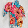 Hibiscus Wood Turtle Wall Art