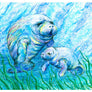 Manatees in Grass Print