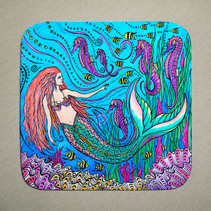 Mermaid and Seahorses Coaster