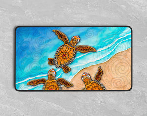 3 Baby Turtles Desk Mat