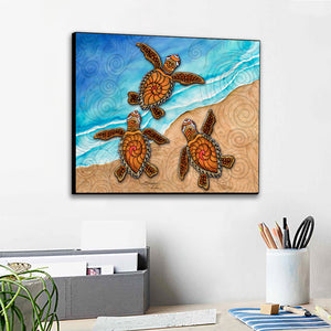 3 Baby Turtles Art Panel