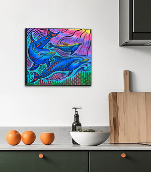 3 Dolphins Wall Art Panel