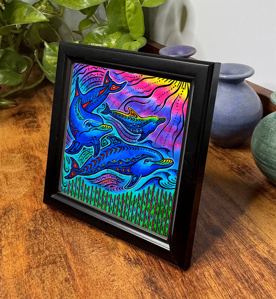3 Dolphins Framed Art