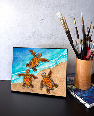 3 Baby Turtles Art Panel