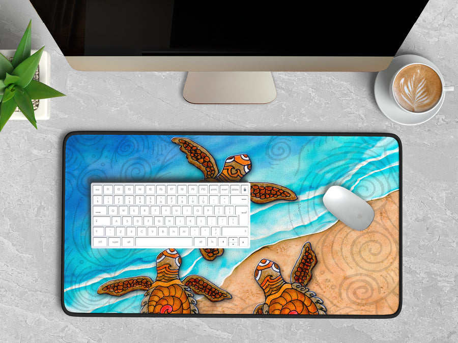 3 Baby Turtles Desk Mat