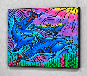 3 Dolphins Wall Art Panel