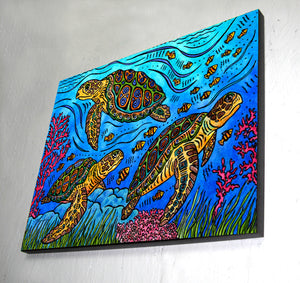 3 Loggerheads Wall Art Panel