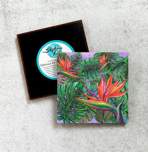 Bird of Paradise with Monstera Magnet