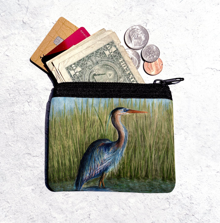 Blue Heron Coin Bag