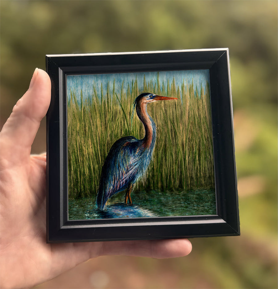 Blue Heron Framed Art
