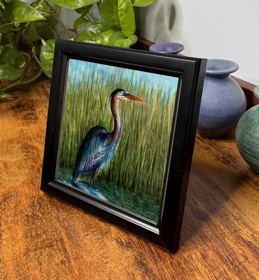 Blue Heron Framed Art