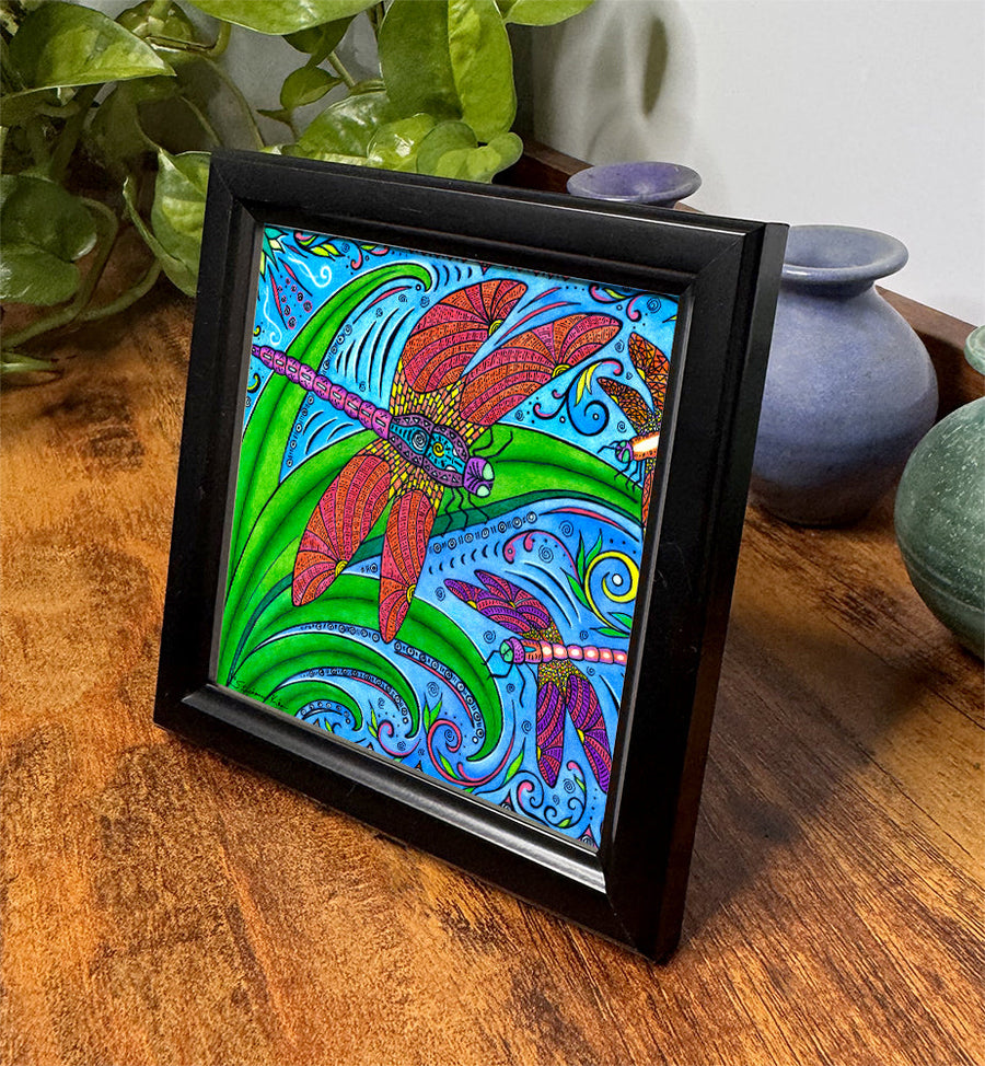 Dancing Dragonflies Framed Art