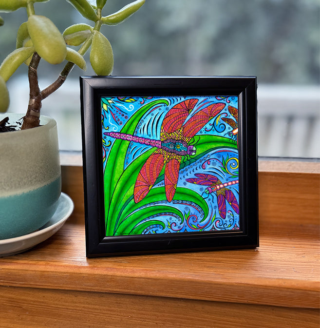 Dancing Dragonflies Framed Art