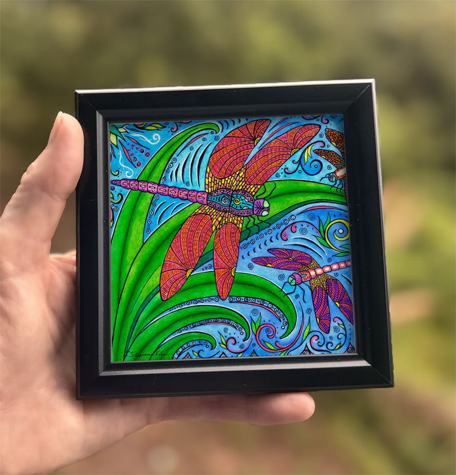Dancing Dragonflies Framed Art