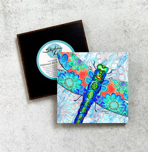 Dragonfly Flowers Magnet