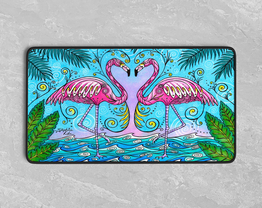 Flamingo Love Desk Mat