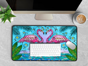 Flamingo Love Desk Mat