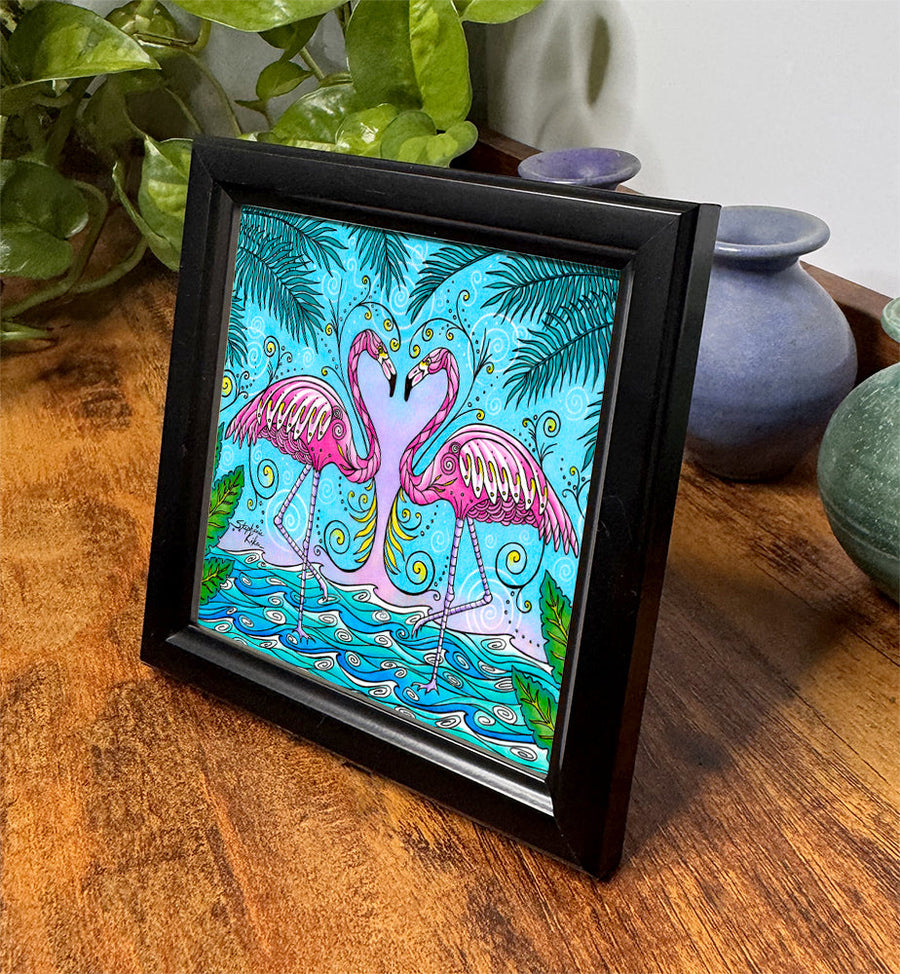 Flamingo Love Framed Art