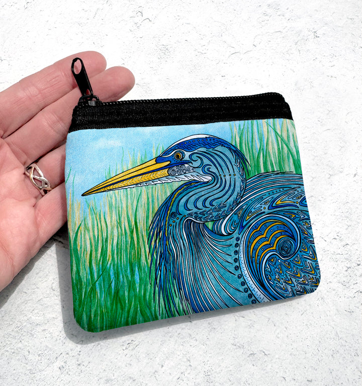 Great Blue Heron Coin Bag