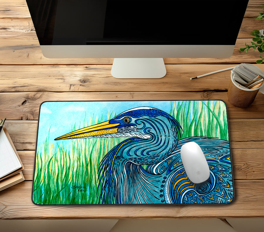 Great Blue Heron Desk Mat