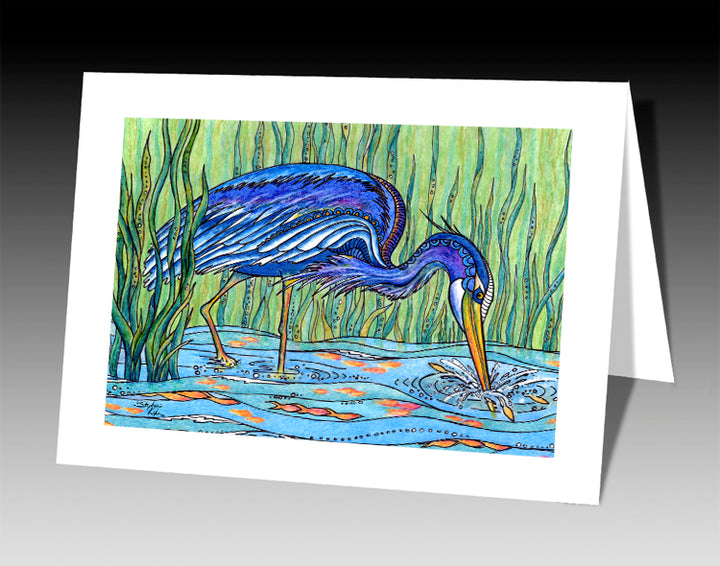 Heron in the Marsh Notecard