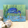 Heron in the Marsh Ceramic Tile