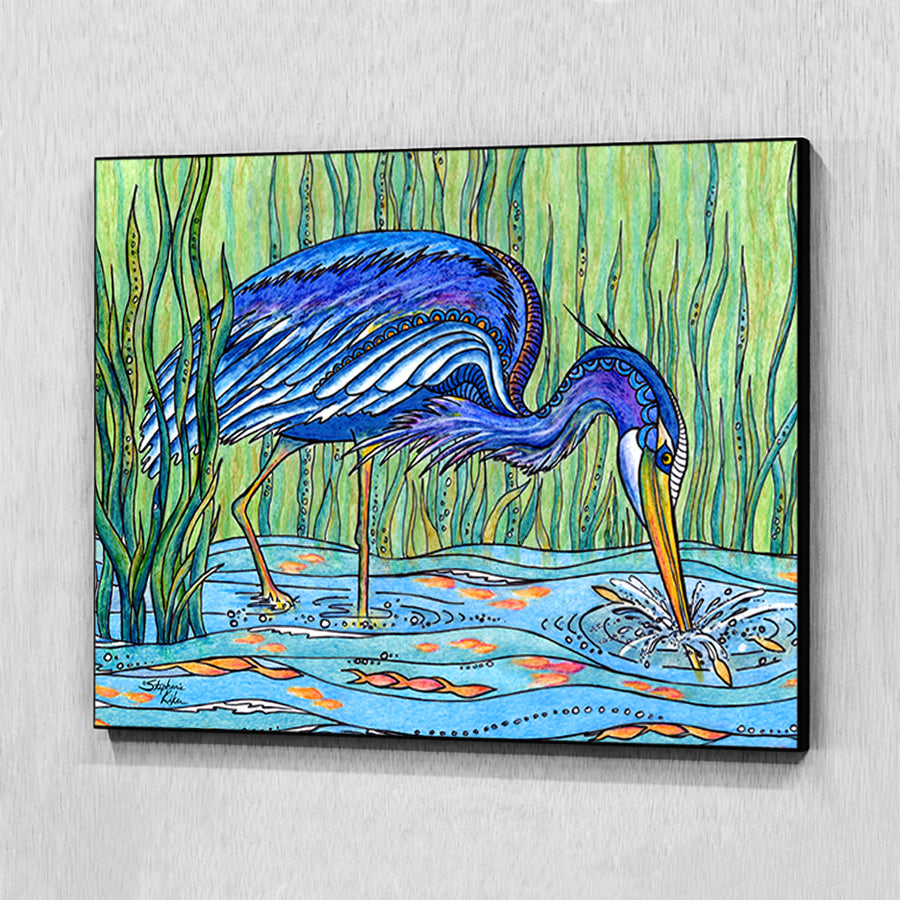 Heron in the Marsh Wall Art Panel