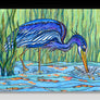 Heron in the Marsh Aluminum Wall Art