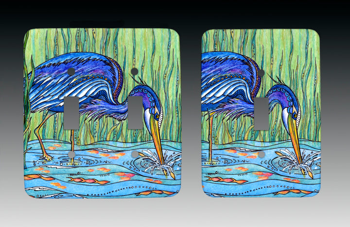 Heron in the Marsh Light Switch Cover