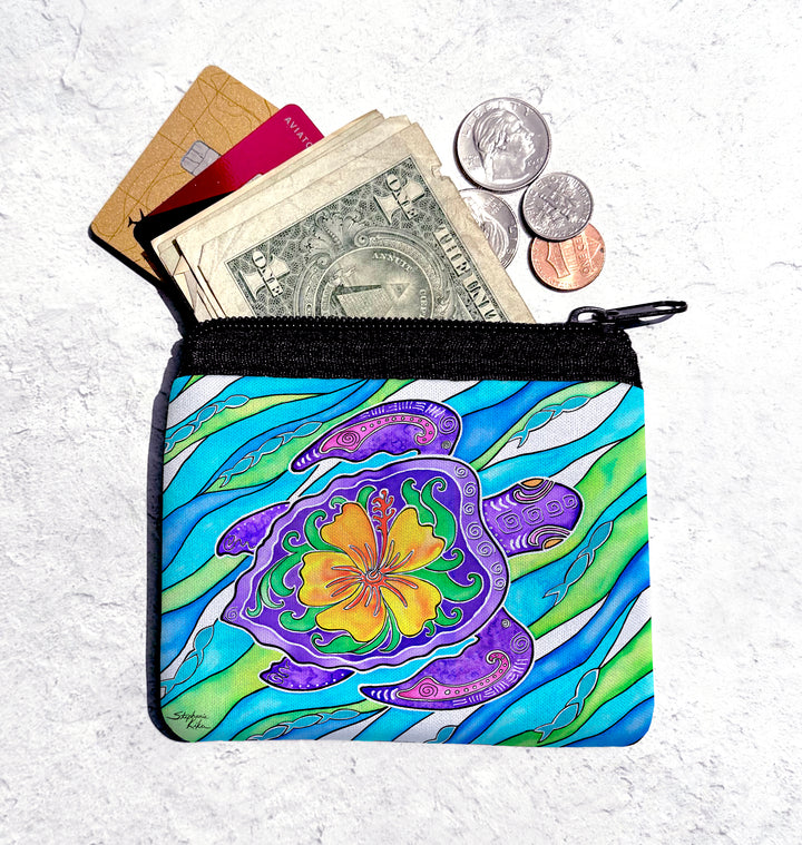 Hibiscus Turtle Coin Bag