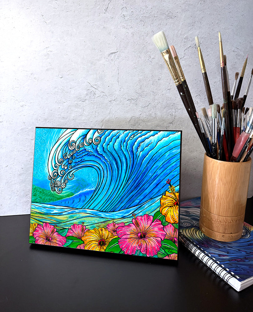 Hibiscus Wave Wall Art Panel